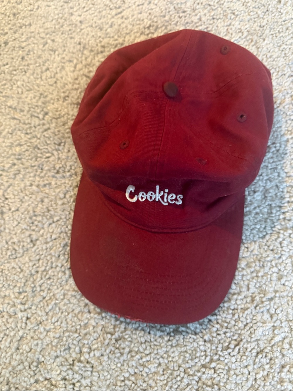 Cookies Maroon Embroidered Logo Baseball Cap